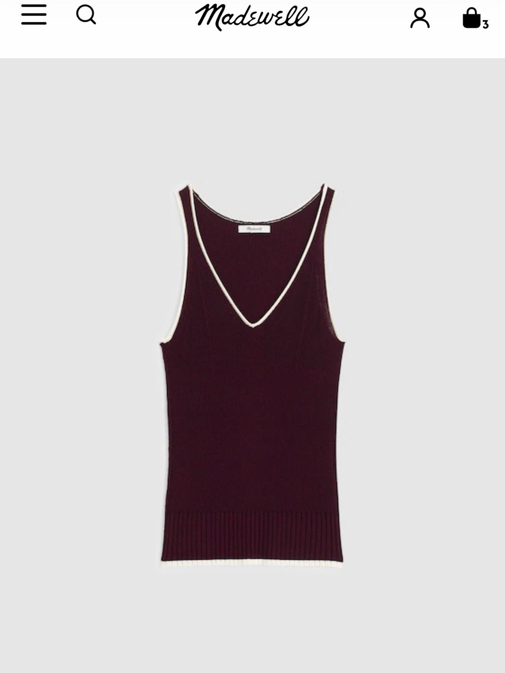 Madewell Burgundy sweater tank